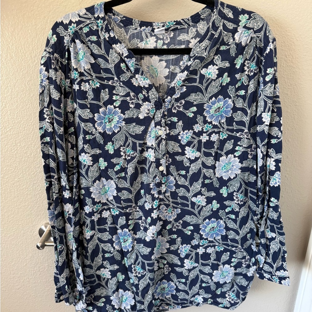 Old Navy Blue Floral Women's Blouse